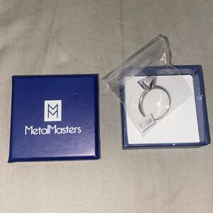 Faux Diamond Engagement Ring - size 7.5 - CZ stone